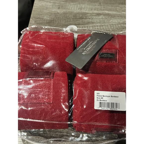 Equestrian Stockholm Polo Wraps Bordeaux Set of 4 NWT - Picture 5 of 5